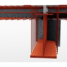 Poutre en acier partiellement ou totalement enrobée de béton | Poutre mixte