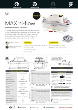 Pompe de relevage des condensats pour installation de climatisation | Max Hi-Flow / FP3349