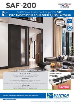 Système coulissant avec amortisseur pour portes jusqu'à 200 kg | SAF-200