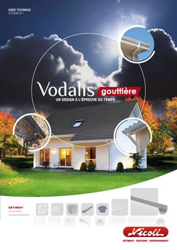 Gouttière PVC de 140 mm d'ouverture avec béquet goutte d'eau | Vodalis