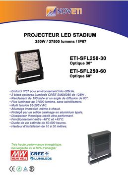 Phares de grue et pylône LED | STADIUM - ETI-SFL250-30 et 60
