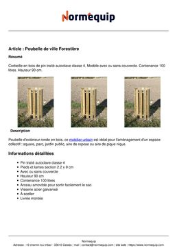 Poubelle de ville Forestière