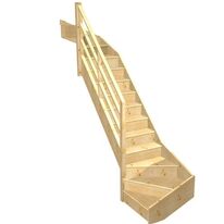 Escalier Faubourg double quart tournant haut & bas rampe Eden | LAPEYRE SERVICES