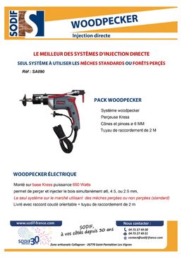 Pack de perçage et d'injection simultanée | Woodpecker SA090
