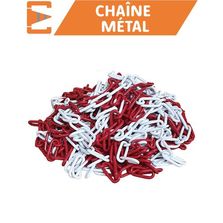 Chaîne métal de signalisation rouge/blanche 6mm | CM6RB