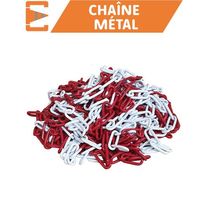 Chaîne métal de signalisation rouge/blanche 6mm | CM6RB