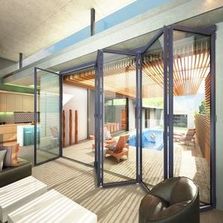 Système pliant pour baie vitrée avec cadre métallique (étanche) | OPENTEC FMF100