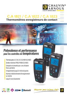 Thermomètres de contact Chauvin Arnoux performants et polyvalents  | CA 1821/1822/1823