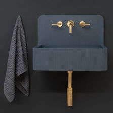 Lavabo mural en béton Kast | Modèle ELM modèle rainuré- 28 Couleurs