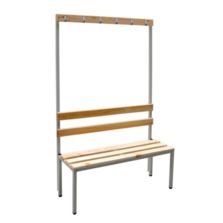 Banc vestiaire bois avec portes-manteaux