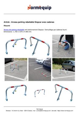  Arceau parking rabattable Stopcar avec cadenas