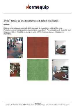 Dalle de sol amortissante Fitness & Salle de musculation