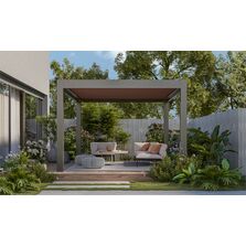 Pergola à toile microperforée pour ombrage et circulation de l'air | Solicanva S