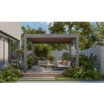 Pergola à toile microperforée pour ombrage et circulation de l'air | Solicanva S