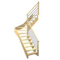 Escalier Ouessant quart tournant intermédiaire rampe Régate tubes inox | LAPEYRE SERVICES