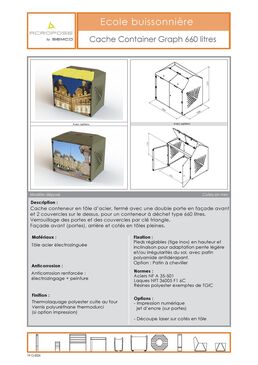 Cache conteneur | Cache Container Graph 660 litres en acier électrozingué