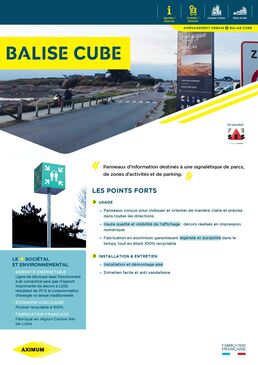 Panneaux d’information pour signalisation urbaine | Balise CUBE 