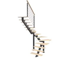 Escalier Elliot double quart tournant intermédiaire rampe Epure tubes | LAPEYRE SERVICES