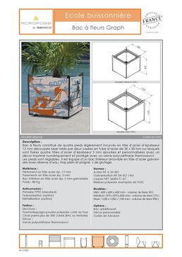 Bac à fleurs | Bac à fleurs Graph en acier avec décor personnalisable