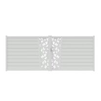 Portail battant aluminium Pise décor feuille sur mesure | LAPEYRE SERVICES