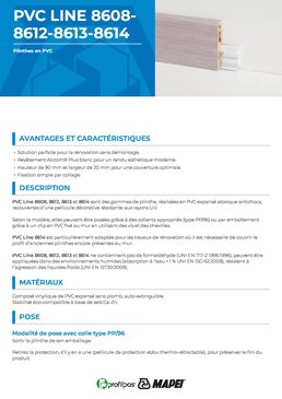Plinthes en PVC | PVC LINE 8614 de rénovation avec revêtement Alcrom® Plus blanc