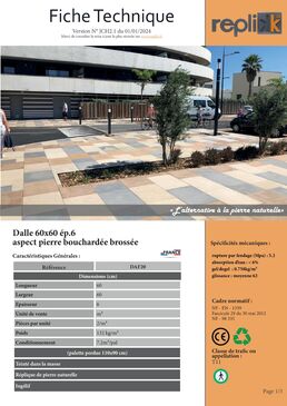 Dalles bouchardée brossées