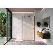 Paroi de douche vitrée anticalcaire droite ou cintrée en quatre largeurs | Walk-in Solo Arkade