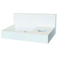 Lavabo mural blanc avec crédence et trappe poubelle | LA-900Y