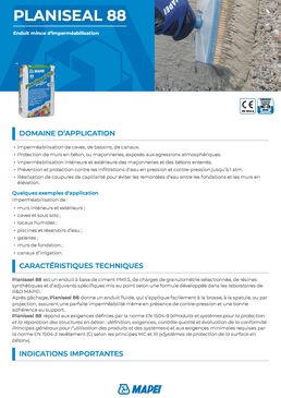 Enduit mince d'imperméabilisation | PLANISEAL 88 pour ouvrages en béton et maçonnerie