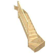 Escalier Faubourg double quart tournant haut & bas rampe Moulure | LAPEYRE SERVICES
