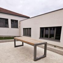 Banc méridienne en bois et en acier pour milieu urbain | MIAMI WOOD