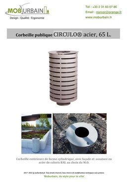 Corbeille publique CIRCULO acier