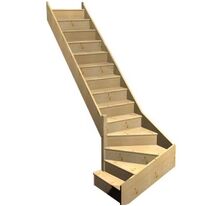 Escalier Faubourg quart tournant bas marche débordante sans rampe | LAPEYRE SERVICES