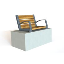 Banc sur muret | Epure Banc Norm en acier et bois
