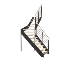 Escalier Estelle quart-tournant intermédiaire rampe Epure tubes inox | LAPEYRE SERVICES