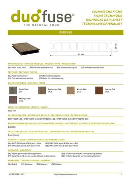 Planche alvéolaire composite filmée | Duofuse DFDF162 Amber Oak