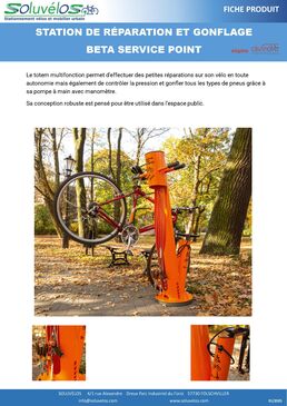 Station de réparation vélos avec totem multifonction | Beta Service Point