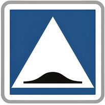 Panneau indication d'une surélévation de chaussée C27 500 mm classe 2 | 1-02-2-036g