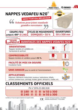 Nappe coupe-feu jusqu'à 4 heures | VEDAFEU N20 