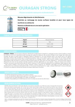 Mousse nettoyante désinfectante et dégraissante | Ouragan Strong