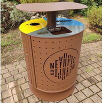 Corbeille de propreté urbaine | Alépi Néomob en acier thermolaqué personnalisable