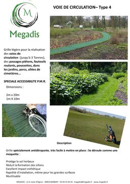 Grille pour accessibilité PMR - voie de circulation type 4 | GPFLEX 1400 