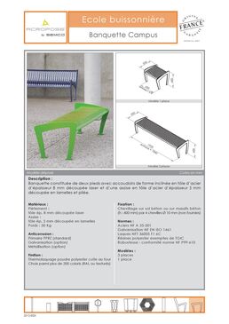 Banquette urbaine | Campus en acier thermolaqué