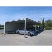 Abri monopente en kit 5,4x15x3m bardé sur 1 long pan bas