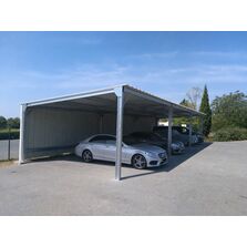 Abri monopente en kit 5,4x15x3m bardé sur 1 long pan bas