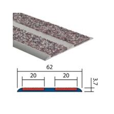 Nez de marche plat minéral double bande 62 MM | WATTELEZ 