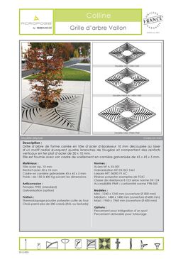 Grille d’arbre | Grille d’arbre Vallon en acier découpé laser