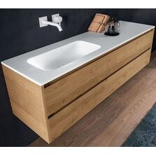 Vasque CORIAN® + Meuble en Chêne Massif 3215 | 2 Tiroirs