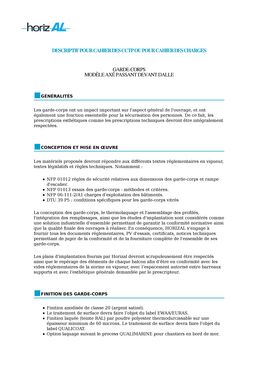 Garde-corps FERIA à remplissage axé passant devant le nez de dalle