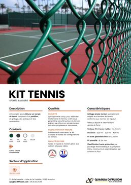 Clôture sportive pour terrain de tennis | kit-tennis